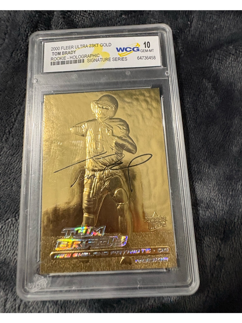 Tom Brady 2000 Fleer Ultra 23KT Gold Rookie Holographic Card